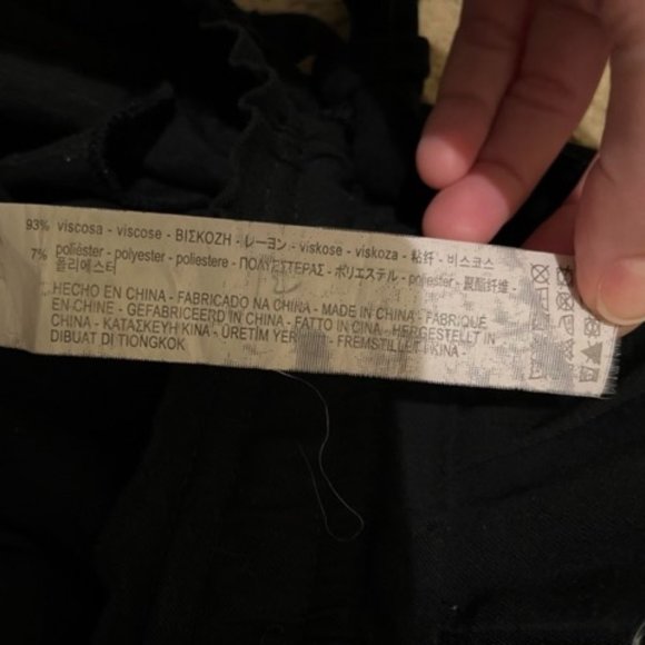 ZARA High-Waisted Paper Bag Pants, Black, Small - Picture 9 of 9